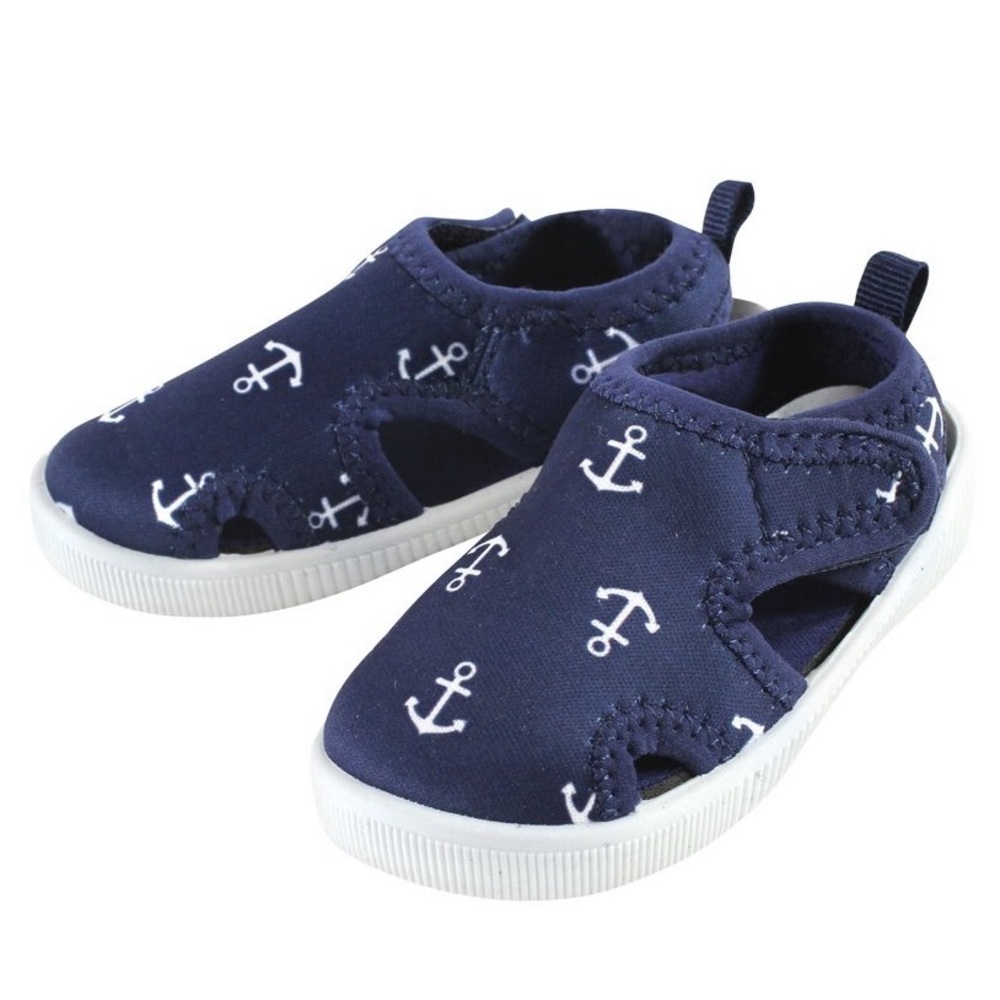 Navy Anchor Print Toddler Water Shoes